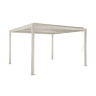 Pérgola bioclimática de alumínio e aço com lâminas ajustáveis 3,6x3,6m Bege - 360x360x231 cm