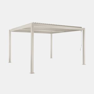 Pérgola bioclimática de alumínio e aço com lâminas ajustáveis 3,6x3,6m Bege - 360x360x231 cm