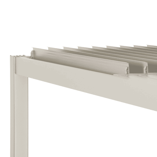 Pérgola bioclimática de alumínio e aço com lâminas ajustáveis 3,6x3,6m Bege - 360x360x231 cm