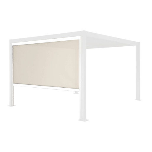 Estore lateral de enrolar em alumínio e textilene para pérgola bioclimática, 3m Branco - 272x10x209 cm