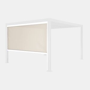 Estore lateral de enrolar em alumínio e textilene para pérgola bioclimática, 3m Branco - 272x10x209 cm