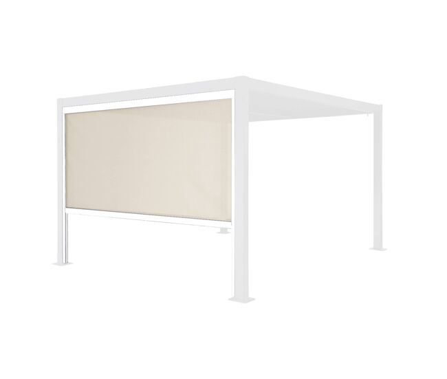 Estor lateral enrollable de aluminio y textileno para pérgola bioclimática, 3m, palace estor enrollable 3m, blanco, 272x10x209 cm
