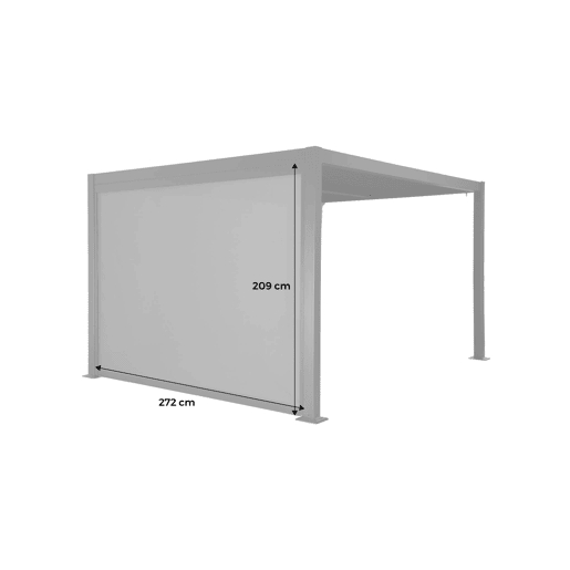 Estore lateral de enrolar em alumínio e textilene para pérgola bioclimática, 3m Branco - 272x10x209 cm