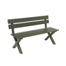 Banco de jardim de alumínio, 2 lugares Verde caqui - 120x50.5x70 cm