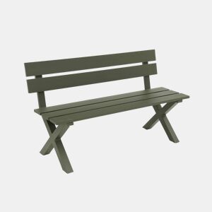 Banco de jardim de alumínio, 2 lugares Verde caqui - 120x50.5x70 cm