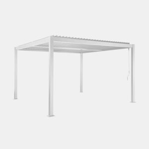 Pérgola bioclimática de alumínio e aço com lâminas ajustáveis 3,6x3,6m Branco - 360x360x231 cm
