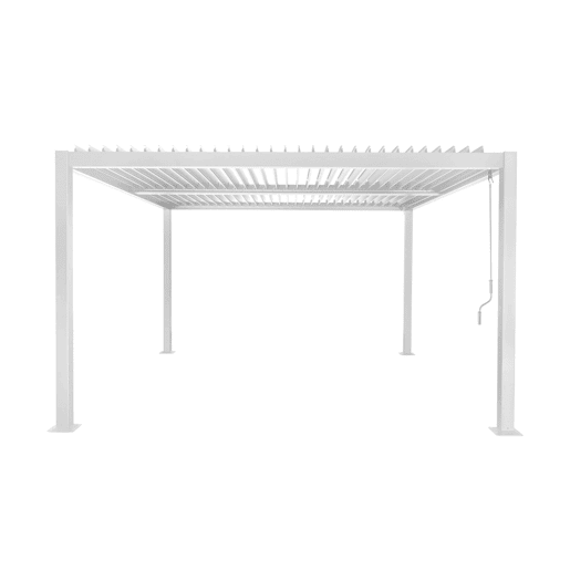 Pérgola bioclimática de alumínio e aço com lâminas ajustáveis 3,6x3,6m Branco - 360x360x231 cm