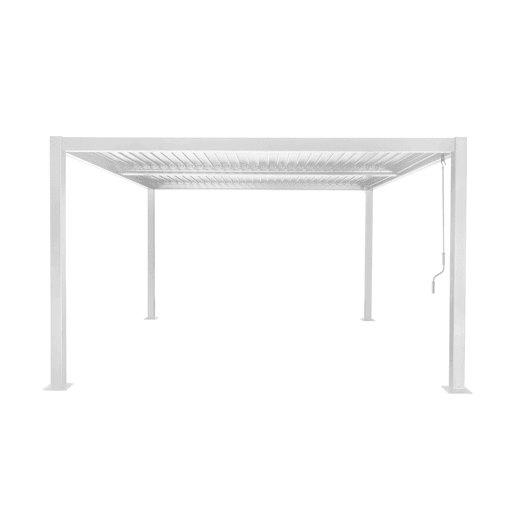 Pérgola bioclimática de alumínio e aço com lâminas ajustáveis 3,6x3,6m Branco - 360x360x231 cm