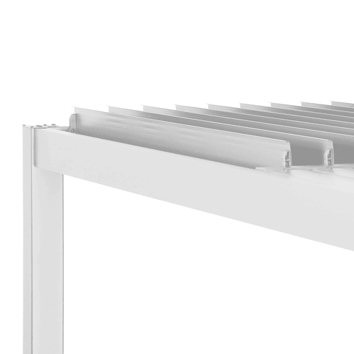 Pérgola bioclimática de alumínio e aço com lâminas ajustáveis 3,6x3,6m Branco - 360x360x231 cm
