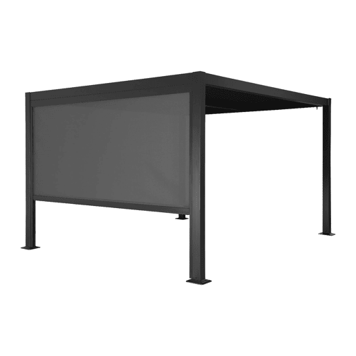 Pérgola bioclimática em alumínio 3x3m + 1 estore 3m Preto - 292x292x224 cm