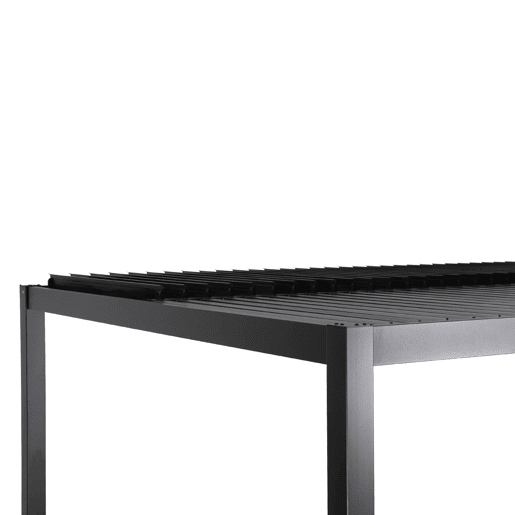 Pérgola bioclimática em alumínio 3x3m + 1 estore 3m Preto - 292x292x224 cm