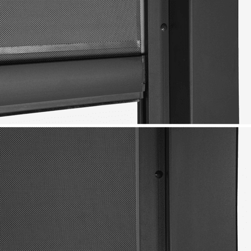 Pérgola bioclimática em alumínio 3x3m + 1 estore 3m Preto - 292x292x224 cm