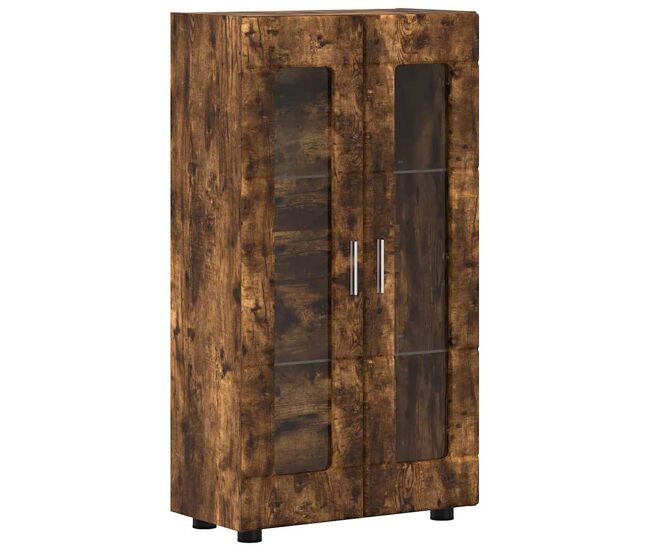 Aparador - mueble de almacenamiento roble ahumado 55,5 x 29 x 103 cm madera de ingeniería es4852