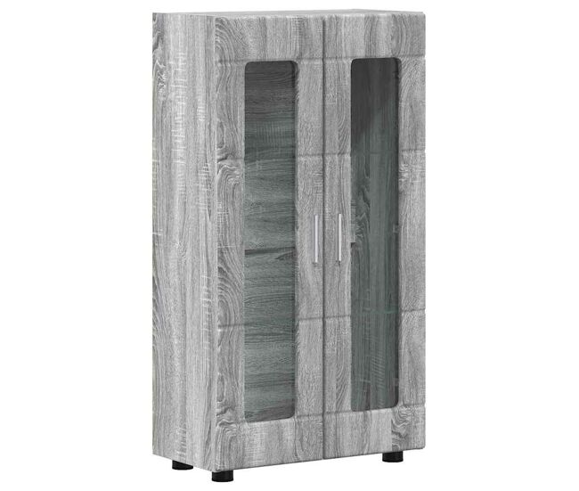 Aparador - mueble de almacenamiento gris sonoma 55,5 x 29 x 103 cm madera de ingeniería es4076