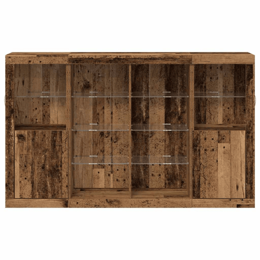 Aparador - Bufete - Móvei de apoio LED Madeira antiga 163 x 37 x 100 cm pt4153