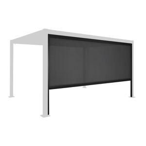 Estore lateral de enrolar em alumínio e textilene para pérgola bioclimática, 4m Preto - 371.7x10x209 cm