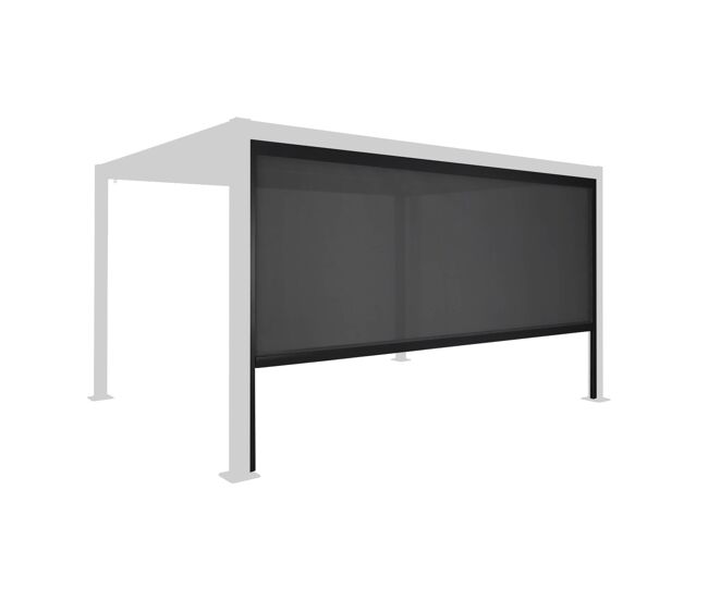 Estor lateral enrollable de aluminio y textileno para pérgola bioclimática, 4m, palace estor enrollable 4m, 371.7x10x209 cm