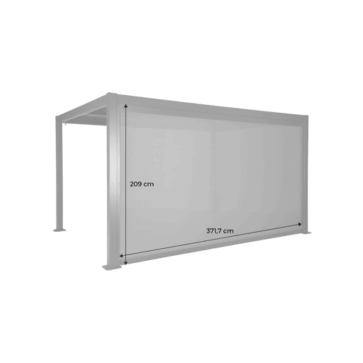Estore lateral de enrolar em alumínio e textilene para pérgola bioclimática, 4m Preto - 371.7x10x209 cm