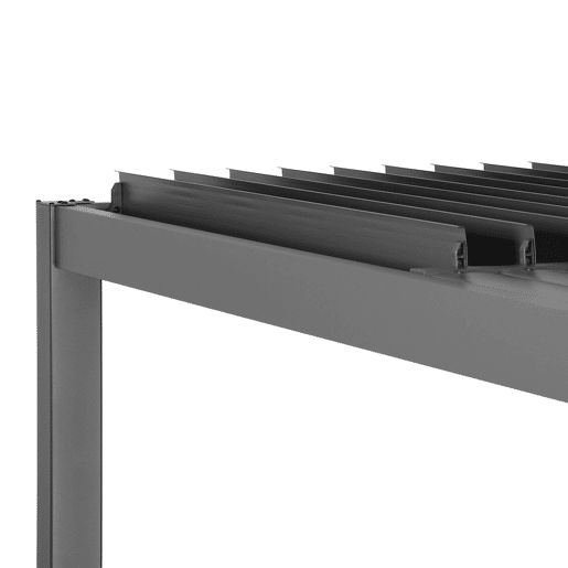 Pérgola bioclimática de alumínio e aço com lâminas ajustáveis 3,6x3,6m Antracite - 360x360x231 cm