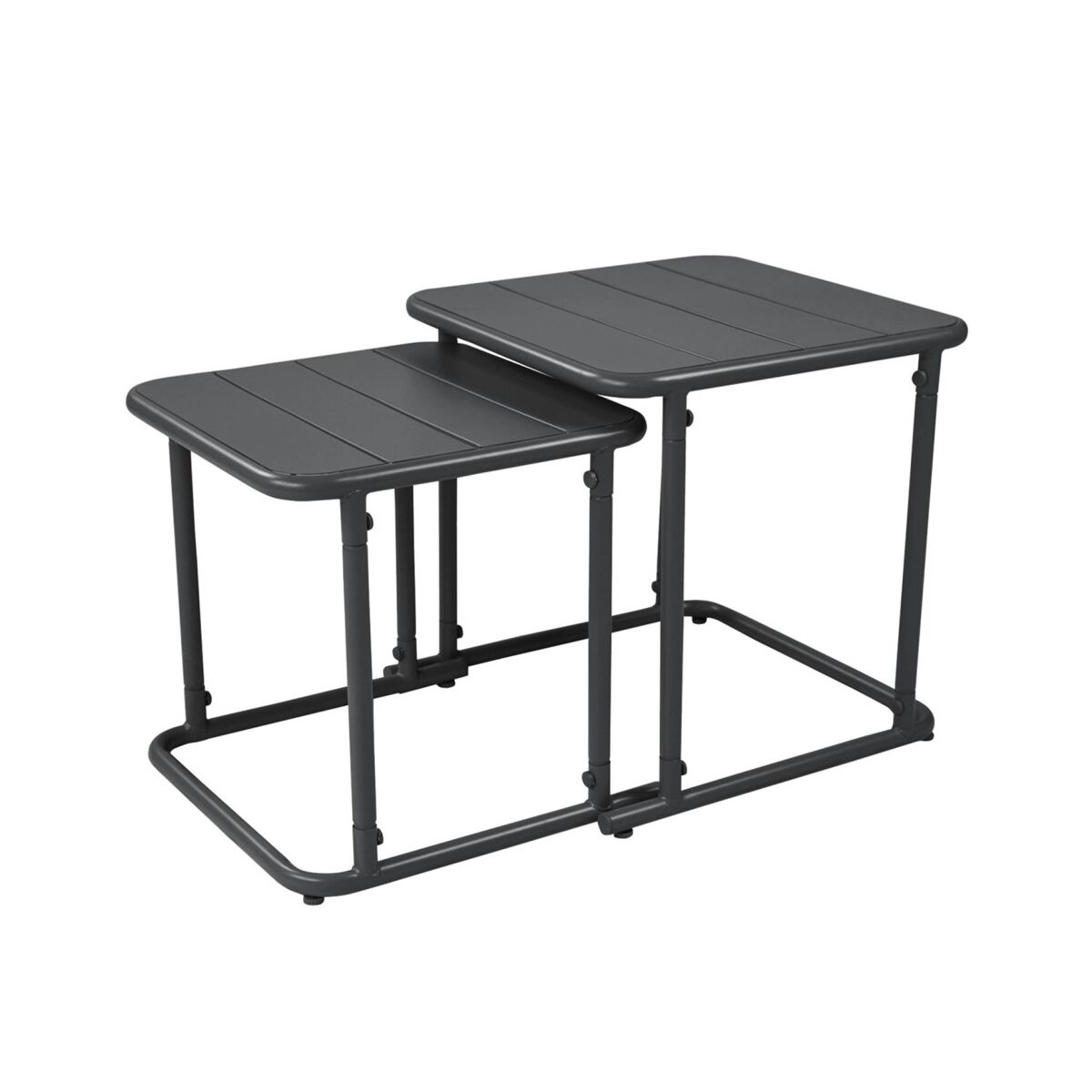 Mesa nido bistró cuadrada para exterior en acero antracita - 45x45x45 cm