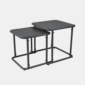 Mesa de ninho bistrô quadrada para exterior em aço, 45cm Antracite - 45x45x45 cm