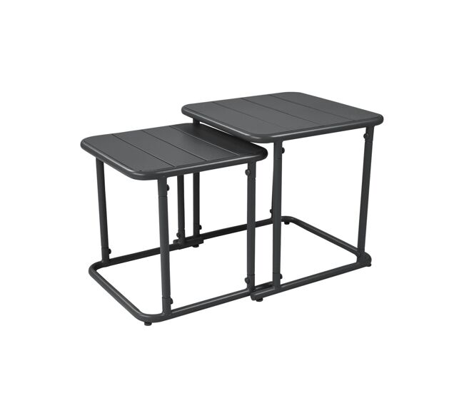 Mesa nido bistró cuadrada para exterior en acero antracita - 45x45x45 cm