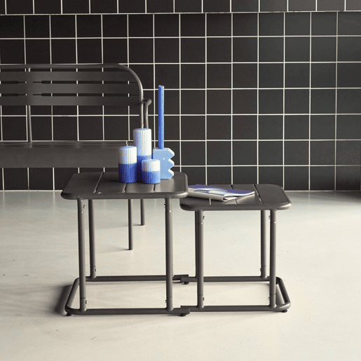 Mesa de ninho bistrô quadrada para exterior em aço, 45cm Antracite - 45x45x45 cm