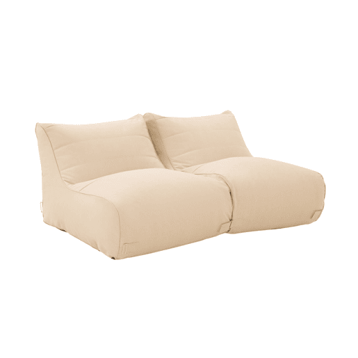 Pufe externo em olefina, set de 2 Bege - 78x100x68 cm