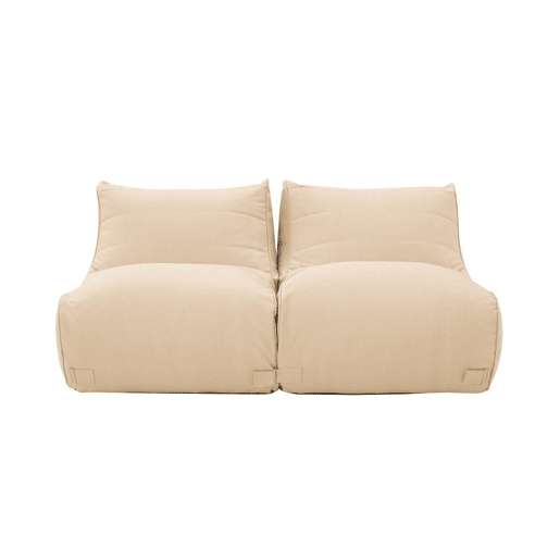 Pufe externo em olefina, set de 2 Bege - 78x100x68 cm