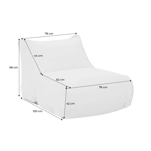 Pufe externo em olefina, set de 2 Bege - 78x100x68 cm