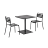 Set mesa de jardim bistrô quadrada de aço com 2 cadeiras Antracite - 70x70x73 cm
