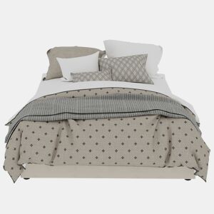 Cama de casal 140x200 cm - Minimalista moderna com pistões elevatórios - Bege