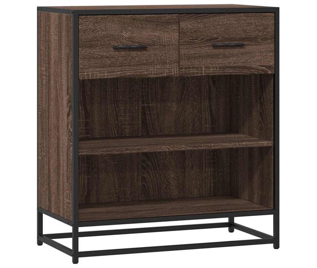Aparador - mueble de almacenamiento madera ingeniería roble marrón 68x35x76 cm es4600