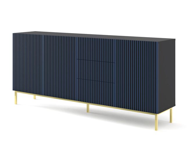 Aparador ravenna f 200x42x87 negro, azul, dorado