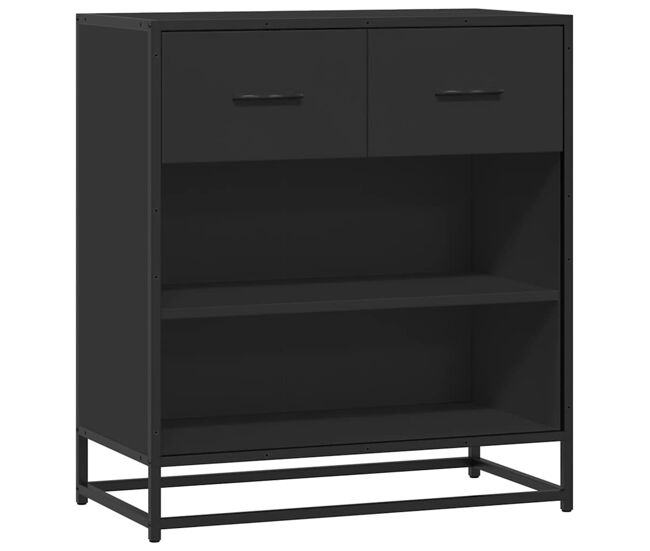 Aparador - mueble de almacenamiento de madera de ingeniería negro 68x35x76 cm es3539