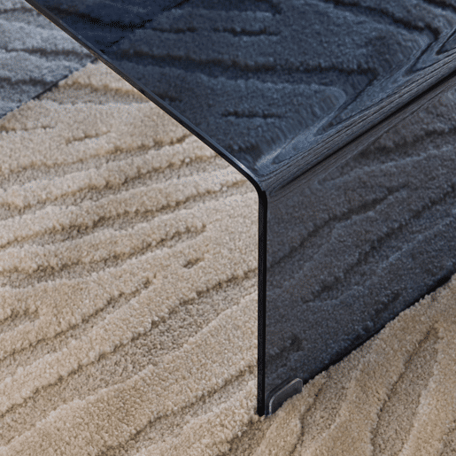 Mesas de centro retangulares e quadradas de cristal temperado Azul cinza - 50x45x33 cm