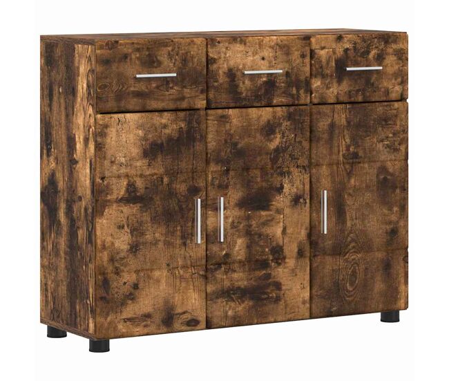 Aparador - mueble de almacenamiento roble ahumado 88,5 x 30,5 x 73 cm madera de ingeniería es4862