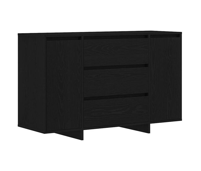 Aparador - mueble de almacenamiento roble negro 120 x 41 x 75 cm madera de ingeniería es4957