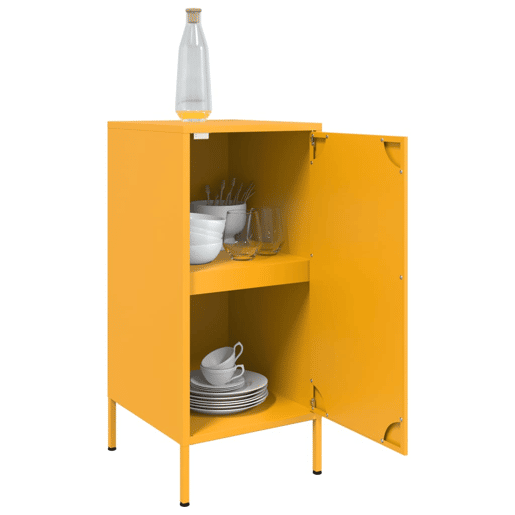 Aparadores - Bufetes - Móveis de apoio 2 pcs 36x39x79 cm aço amarelo mostarda pt5254