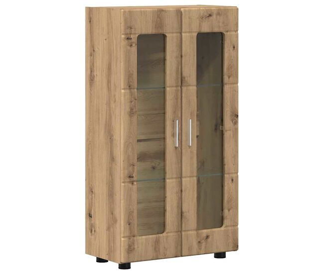 Aparador - mueble de almacenamiento con estante roble artesanal 55,5 x 29 x 103 cm es1874