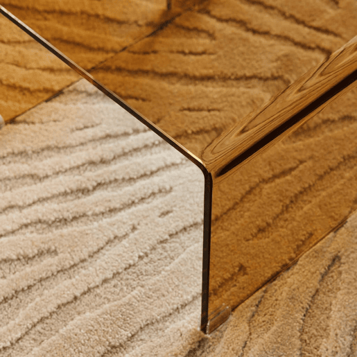 Mesas de centro retangulares e quadradas de cristal temperado Âmbar - 50x45x33 cm Mesas de centro retangulares e quadradas de cristal temperado Âmbar - 50x45x33 cm