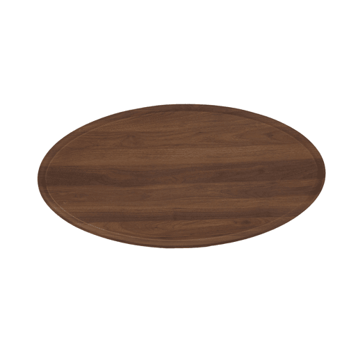 Mesa de centro ovalada - estilo nórdico com estrutura metálica - castanha