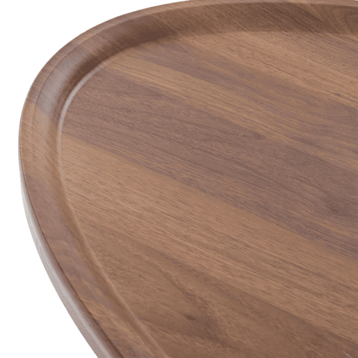 Mesa de centro ovalada - estilo nórdico com estrutura metálica - castanha