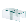 Mesas de centro retangulares e quadradas de cristal temperado Transparent - 50x45x33 cm