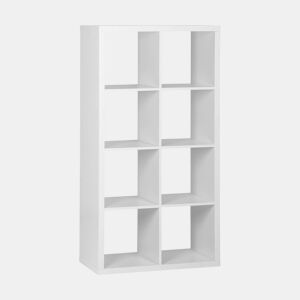 Estante de 4 níveis com 8 compartimentos Branco - 76x39x146 cm