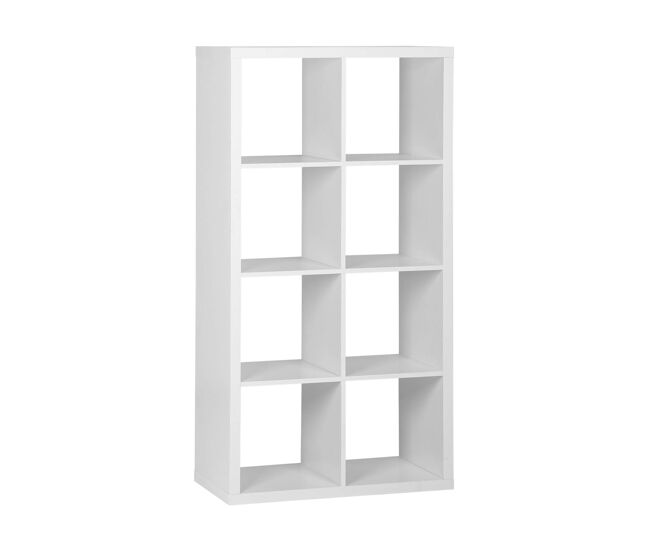 Estantería estándar, 4 niveles, 8 compartimentos blanco - 76x39x146 cm