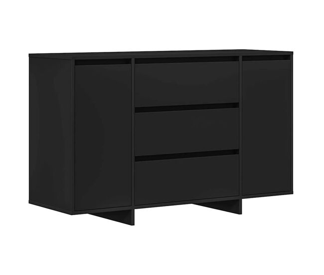 Aparador - mueble de almacenamiento con cajón negro 120 x 41 x 75 cm madera de ingeniería es1767