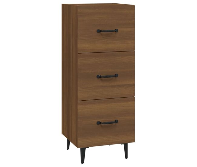 Aparador - mueble de almacenamiento madera de ingeniería marrón roble 34,5x34x90 cm es4493