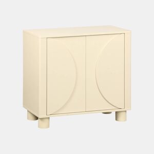 Aparador com efeito madeira mel de 2 portas, 80cm Bege - 40x30x57 cm
