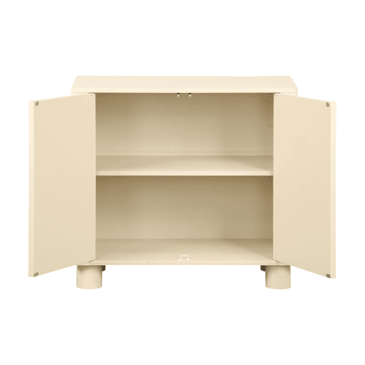Aparador com efeito madeira mel de 2 portas, 80cm Bege - 40x30x57 cm